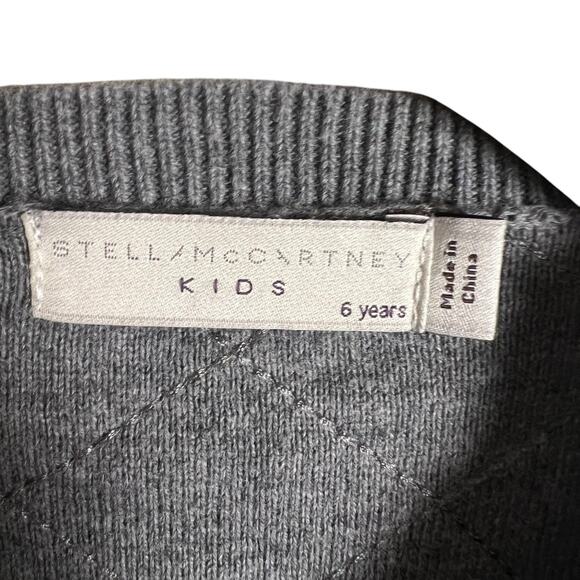 Stella McCartney Boy Gray Quilted Long Sleeve Crewneck Pullover Sweater Size 6 - Picture 2 of 8